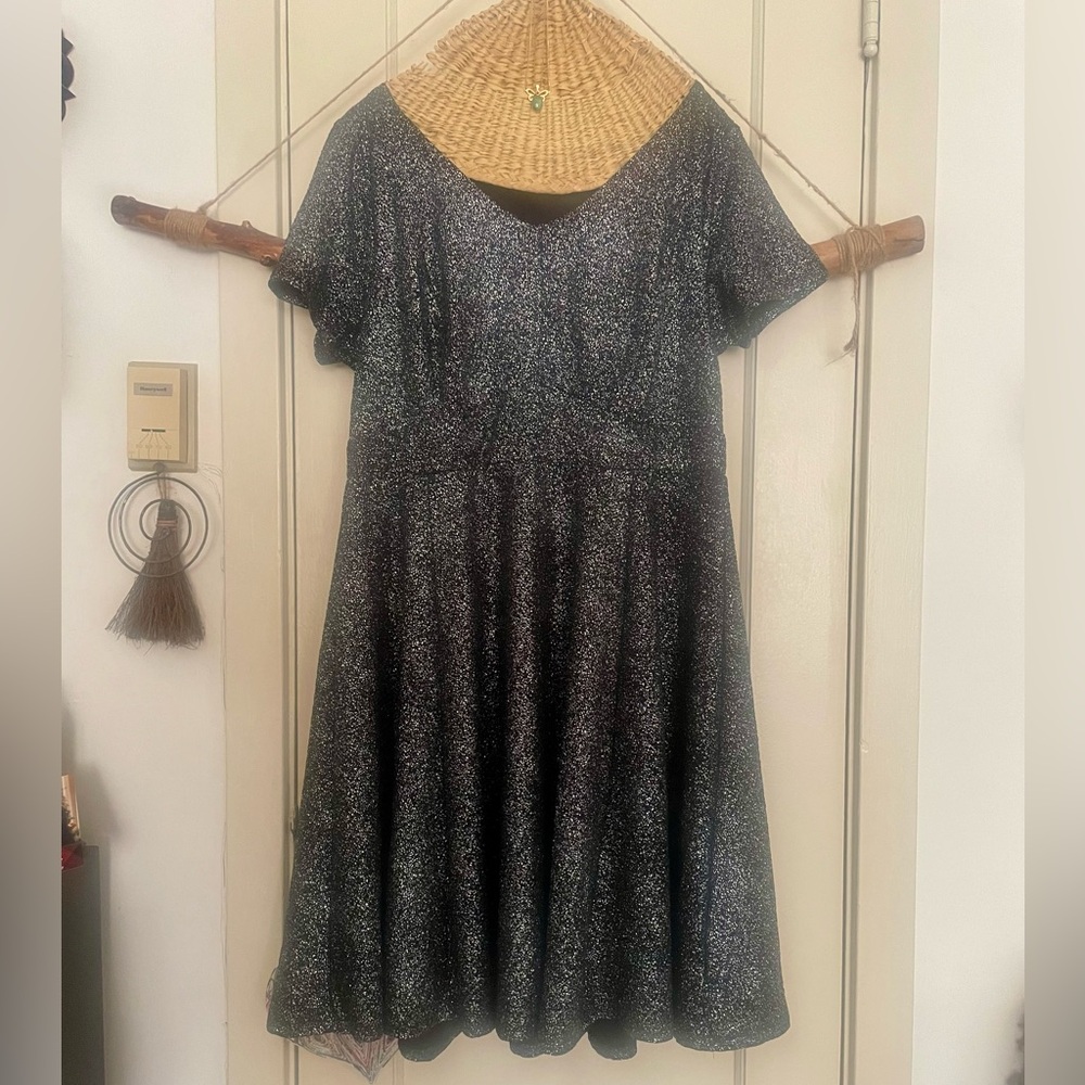 Torrid Glittering Black Skater Swing Dress